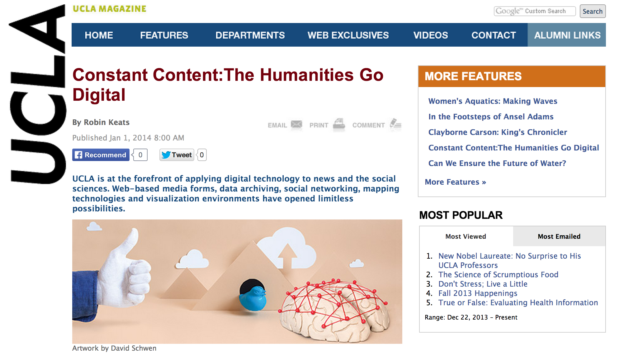 UCLA Magazine: Contant Content Humanities Go Digital